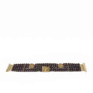 Bracciale in Almandino e Bronzo con opere di Magritte e Picasso