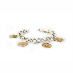Bracciale in Argento con pendenti di Magritte, Picasso e Botero